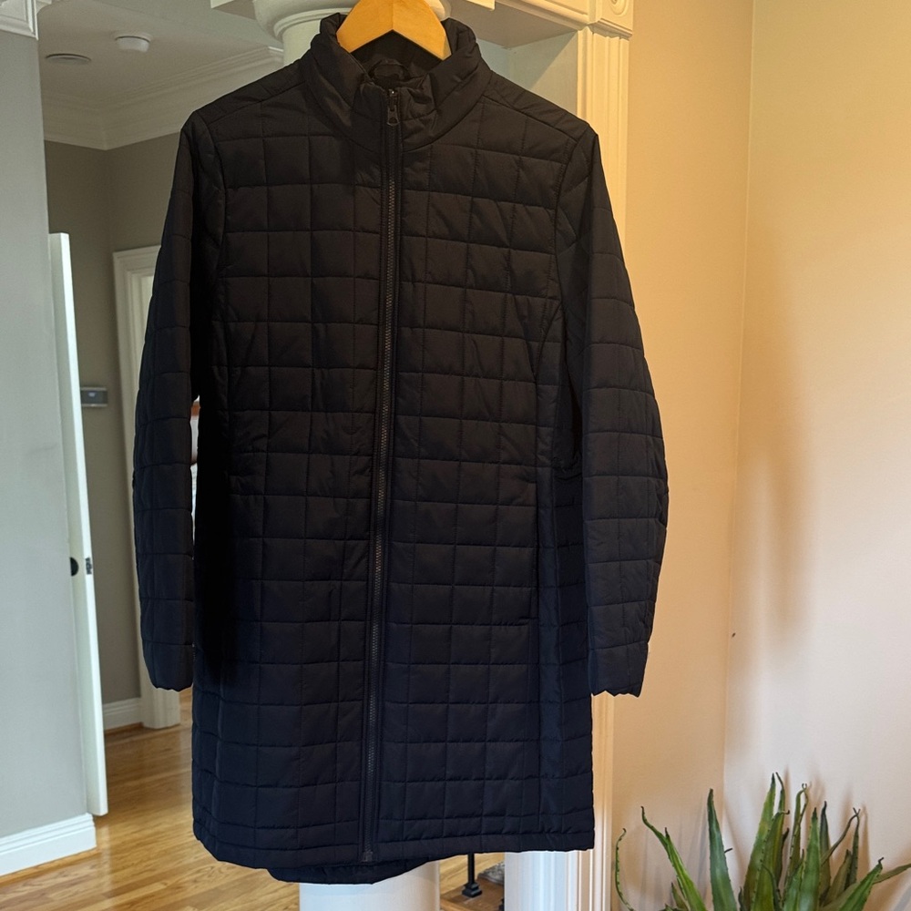 Lands End Women’s long, quilted puffer jacket